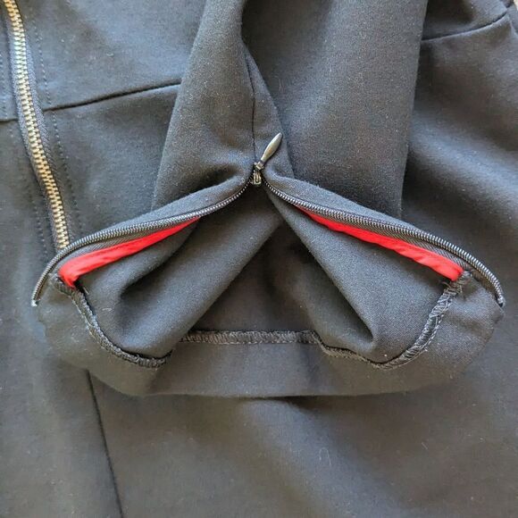 Spanx Perfect Fit Black 3/4 Sleeve A-Line Stretch Ponte Smoothing Dress Size L - Picture 9 of 15